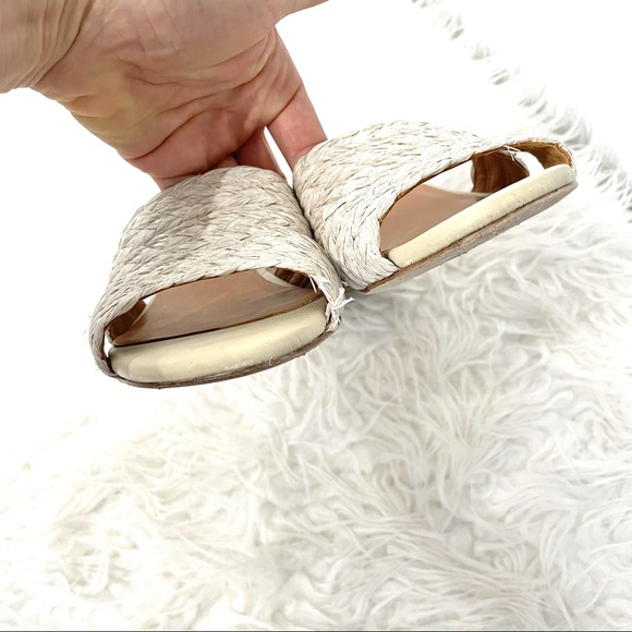 Andre Assous Ivory Cadyn Slip On Sandals block heel raffia jute open toe slides - Picture 4 of 10
